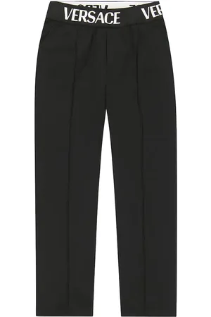 VERSACE Logo high-rise cotton pants