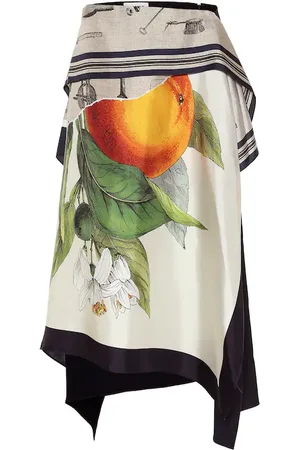 MONSE Printed silk-twill midi skirt