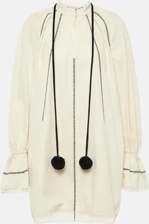 Max Mara Rive embroidered twill minidress