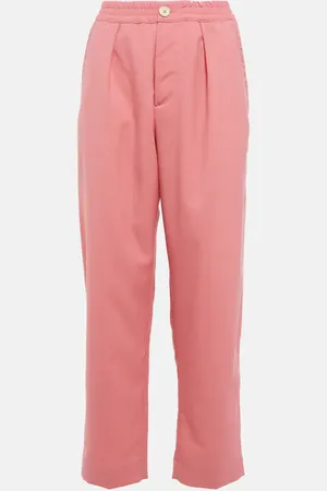 Marni High-rise pleated wool crop pants