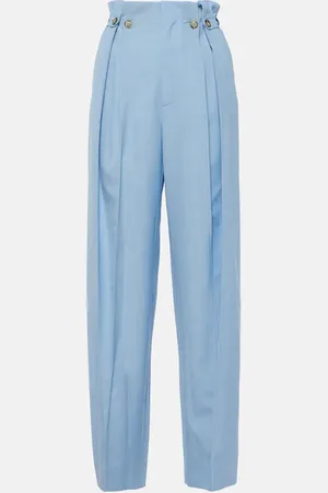 Victoria Beckham Gathered virgin wool tapered pants
