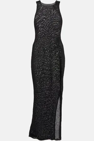 Tom Ford Satin-trimmed raffia-effect maxi dress
