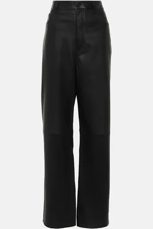 WARDROBE.NYC High-rise leather wide-leg pants