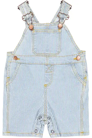 BONPOINT Baby Aaron striped denim dungarees