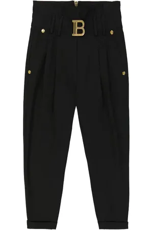 Balmain Belted cotton-blend pants