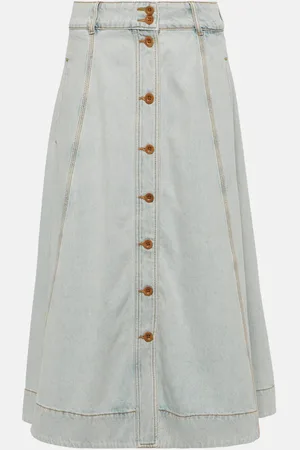 ZIMMERMANN August denim midi skirt
