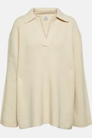 Totême Ribbed-knit wool polo sweater