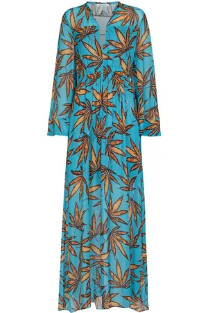 Dorothee Schumacher Translucent leaves printed maxi dress