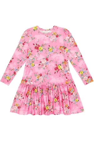 MONNALISA Floral cotton-blend jersey dress