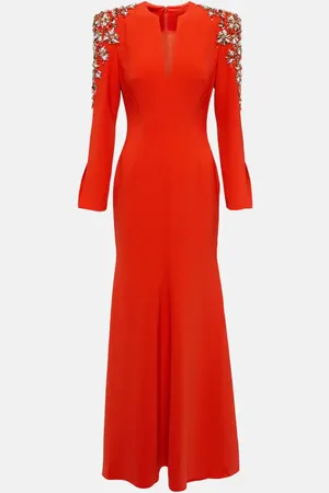 Jenny Packham Kay embellished crÃªpe gown