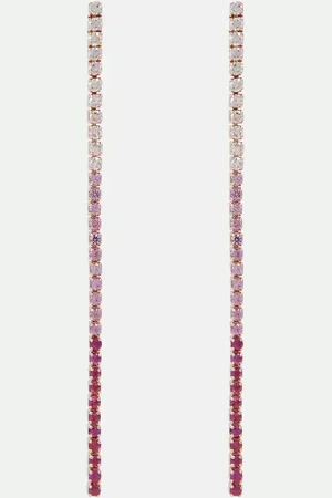 Shay Single Thread Drop 18kt rose earrings with diamonds