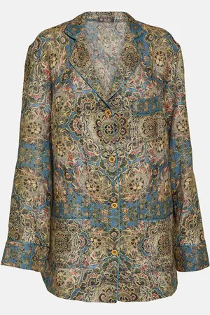 Loro Piana Printed linen pyjama shirt