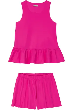 Il gufo Ruffle-trimmed top and shorts set