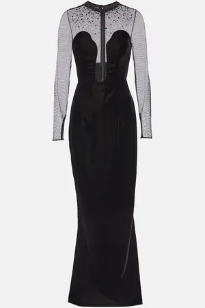 Miss Sohee Embellished velvet gown