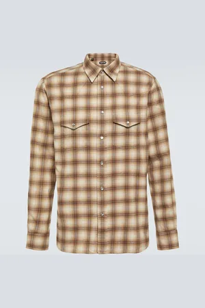 Tom Ford Checked cotton blend Oxford shirt