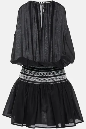 Tory Burch Smocked cotton and silk minidress