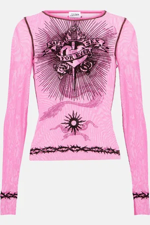 Jean Paul Gaultier Tattoo Collection printed tulle top