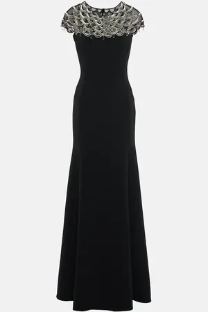 Jenny Packham Melody embellished crÃªpe gown