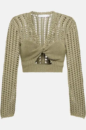 Simkhai Ralia cotton and linen crop top