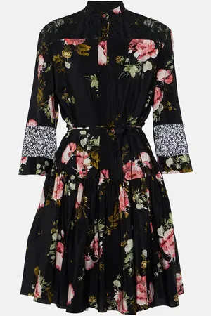 Erdem Floral silk crÃªpe de chine minidress