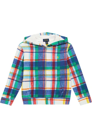 Ralph Lauren Checked cotton-blend zip-up hoodie