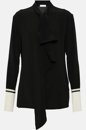 Victoria Beckham Bow tie-neck silk crÃªpe blouse