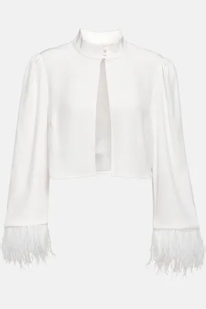 RIXO London Bridal Addison feather-trimmed jacket