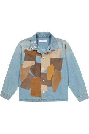 ERL Denim and leather shirt