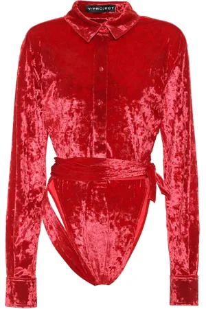 Y / PROJECT Stretch-velvet bodysuit