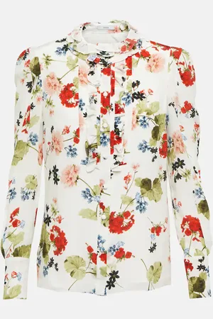 Erdem Constance floral silk blouse