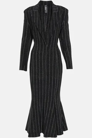 Norma Kamali Pinstripe jersey midi dress