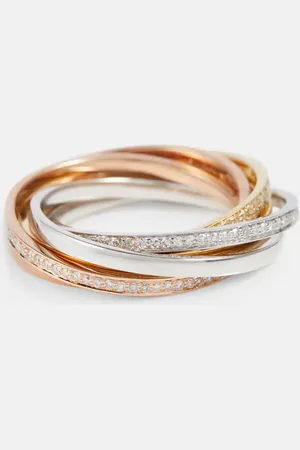 Shay Rolling Orbit 18kt yellow, rose and white gold ring with diamonds
