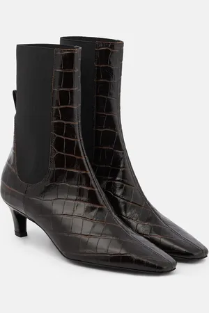 Totême Croc-effect leather ankle boots