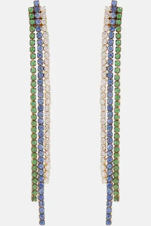 Shay Triple Thread Drop 18kt gold earrings with diamonds