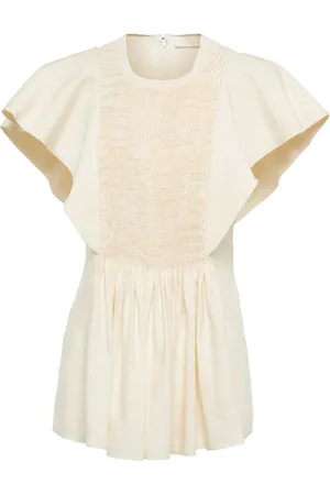 Chloé ChloÃ© Smocked linen and silk twill top
