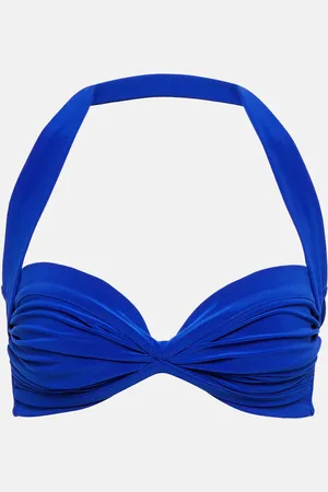 Norma Kamali Bill shirred halterneck bikini top