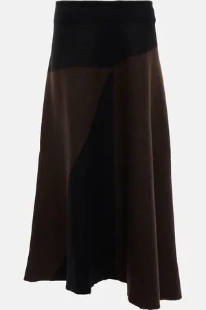 Jil Sander Two-tone wool midi skirt