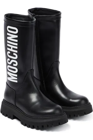 Moschino Logo leather boots
