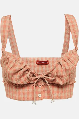 Altuzarra Bijou gingham cropped top