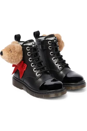 MONNALISA Teddy-embellished leather boots