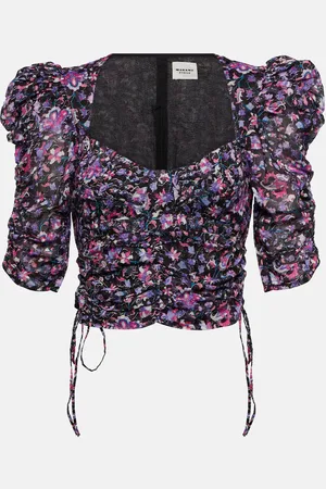 Marant Etoile Galaor floral cotton crop top
