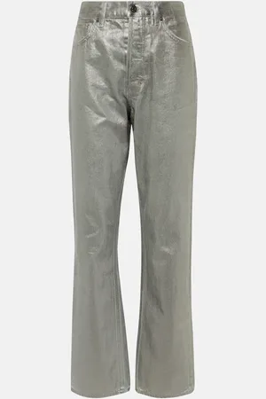 VERONICA BEARD Daniela metallic high-rise straight jeans
