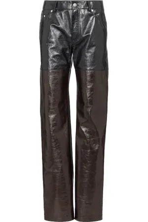 Peter Do High-rise straight leather pants