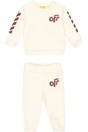 OFF-WHITE Baby logo cotton sweatshirt and pants set