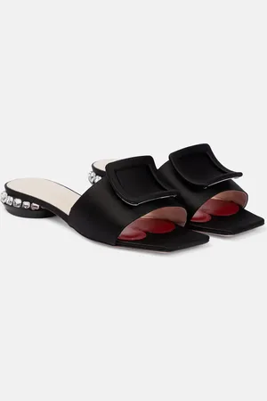 Roger Vivier Strass Heel embellished satin mules