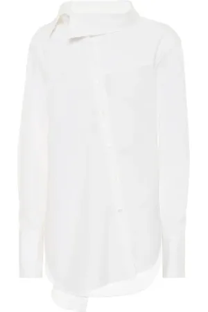 MONSE Tie-neck stretch-cotton shirt