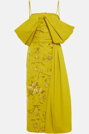 Erdem Evora embroidered cotton faille gown