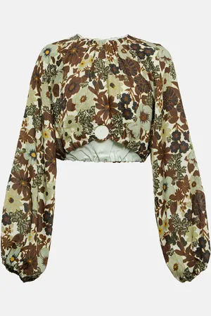 SIR Constantine floral ramie crop top