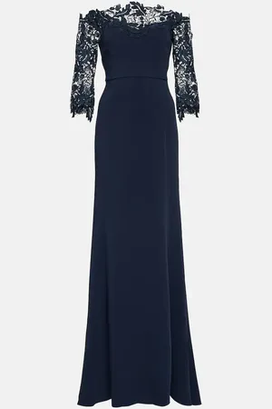 Oscar de la Renta Lace-trimmed crÃªpe gown