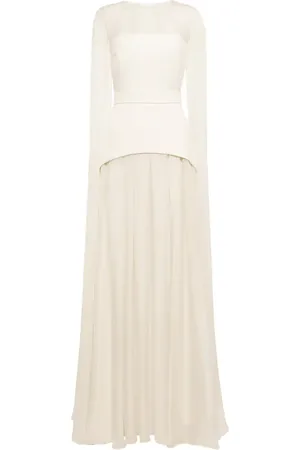 Safiyaa Gloria long gown with silk sleeves